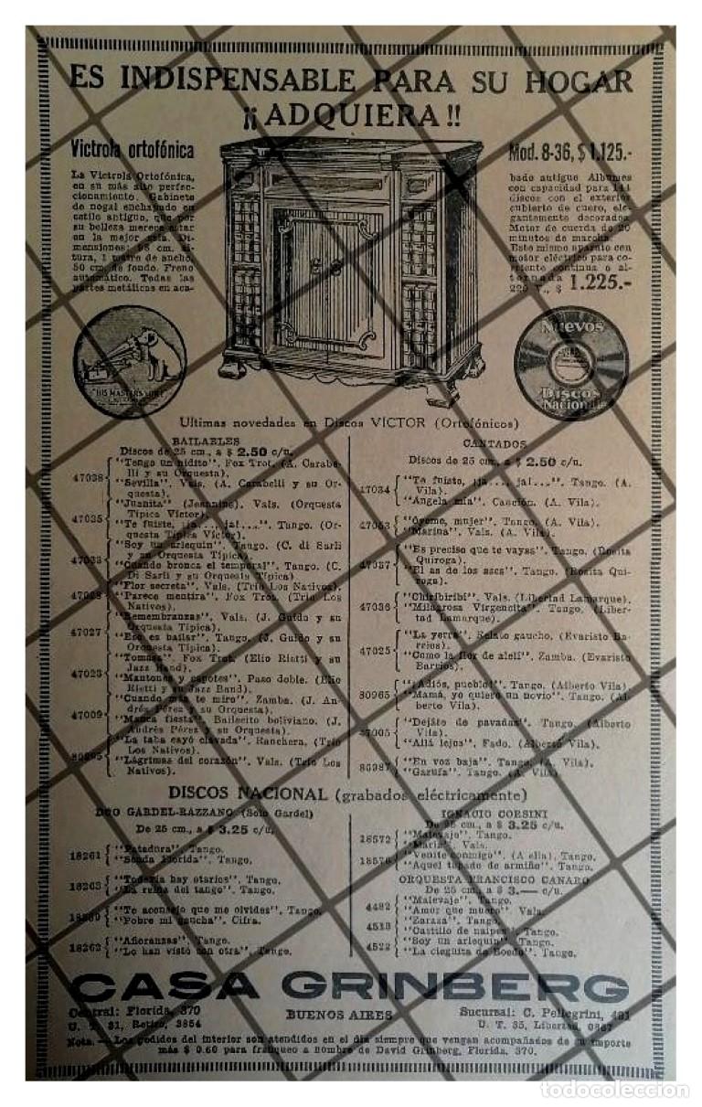 Collectionnisme d'affiches: CARTEL PUBLICITARIO RETRO VICTROLA VICTOR ORTOFONICA 1927