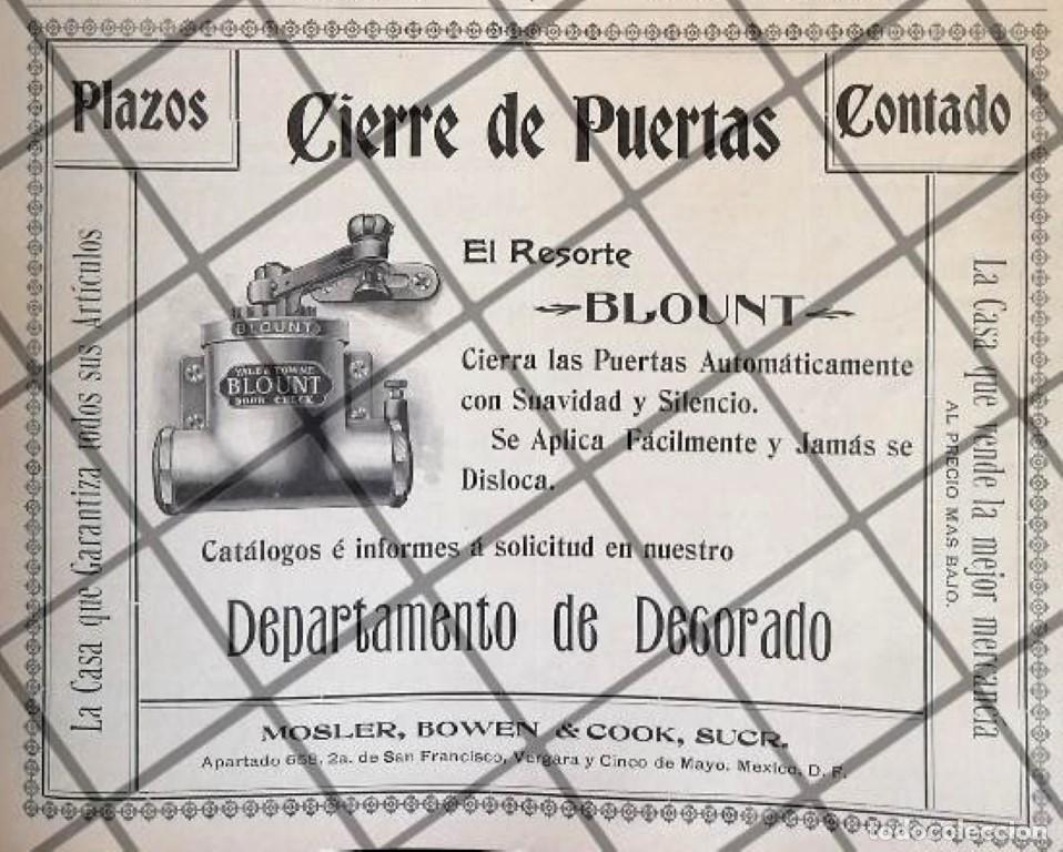 Sammeln von Plakaten: CARTEL PUBLICITARIO ANTIGUO TIENDA MOSLER BOWEN 1906 /3