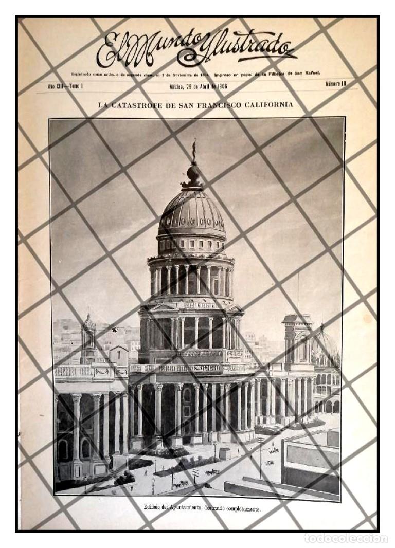 Sammeln von Plakaten: PORTADA ANTIGUA INCENDIO DE SAN FRANCISCO 1906 AYUNTAMIENTO