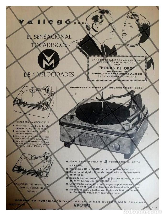 Sammeln von Plakaten: CARTEL PUBLICITARIO RETRO TOCADISCOS VOICE OF MUSIC 1956