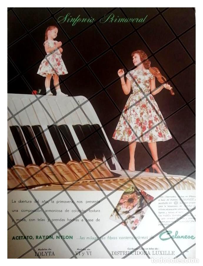 Sammeln von Plakaten: AFICHE PUBLICITARIO RETRO TELAS CELANESE MEXICANA S.A 1960 /7