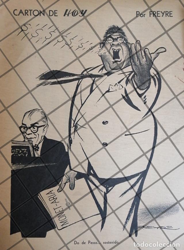 Sammeln von Plakaten: CARICATURA RETRO ANTONIO CARRILLO FLORES /FREYRE 1955