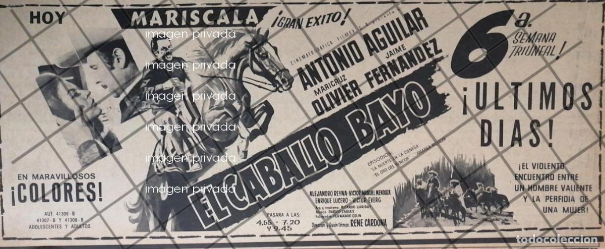 Collectionnisme d'affiches: AFICHE PUBLICITARIO RETRO PELICULA. EL CABALLO BAYO 1969