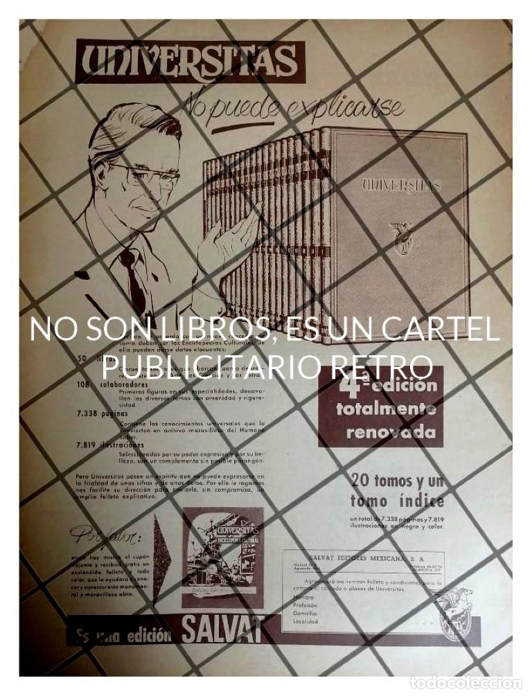 Collectionnisme d'affiches: CARTEL PUBLICIDAD RETRO ENCICLOPEDIA UNIVERSITAS SALVAT 1955