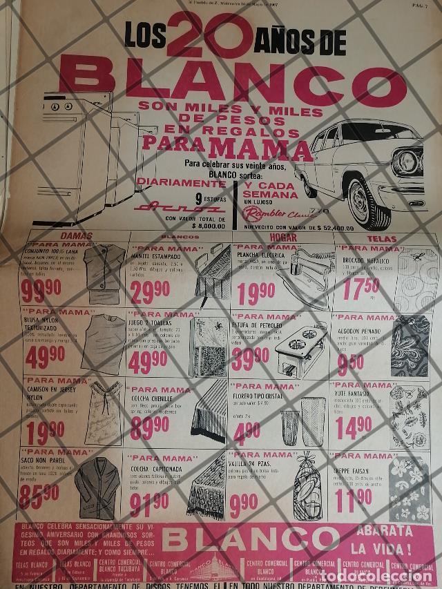 Collectionnisme d'affiches: PUBLICIDAD ANTIGUA TIENDA BLANCO DE PUEBLA 1967 /4