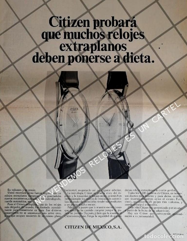 Collectionnisme d'affiches: CARTEL PUBLICITARIO RETRO. RELOJES CITIZEN ULTRA PLANO 1969