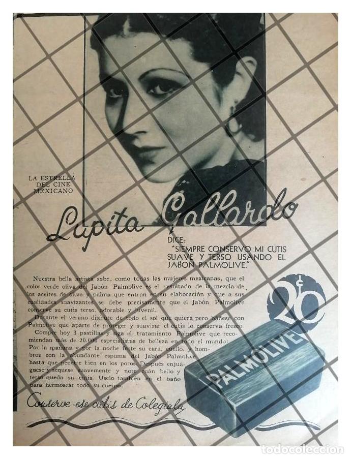 Coleccionismo de carteles: CARTEL PUBLICITARIO RETRO PALMOLIVE Y LUPITA GALLARDO 1934
