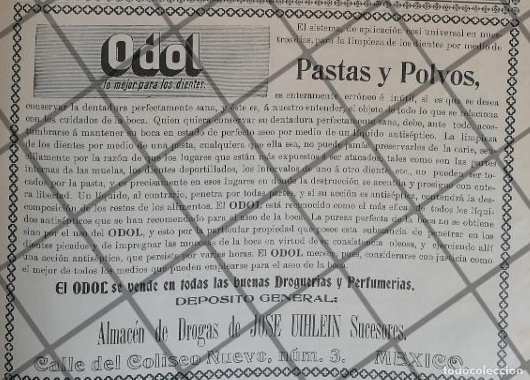 Collectionnisme d'affiches: CARTEL PUBLICITARIO FARMACIA BOTICA. JOSE UIHLEIN 1906 ODOL