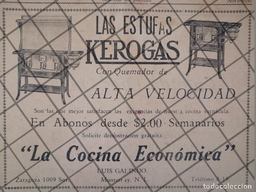 Collectionnisme d'affiches: PUBLICIDAD ANTIGUA ESTUFAS KEROGAS 1929 MONTERREY
