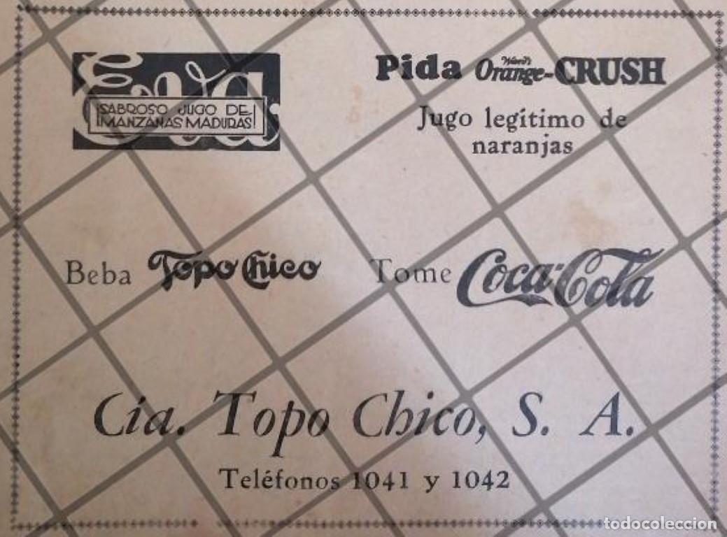 Collectionnisme d'affiches: AFICHE ANTIGUO CIA. TOPO CHICO DE MONTERREY 1929