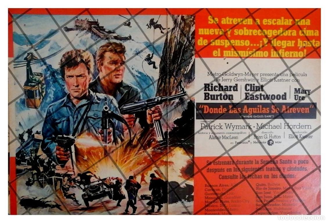 Collectionnisme d'affiches: MINI AFICHE RETRO PELICULA DONDE LAS AGUILAS SE ATREVEN 68