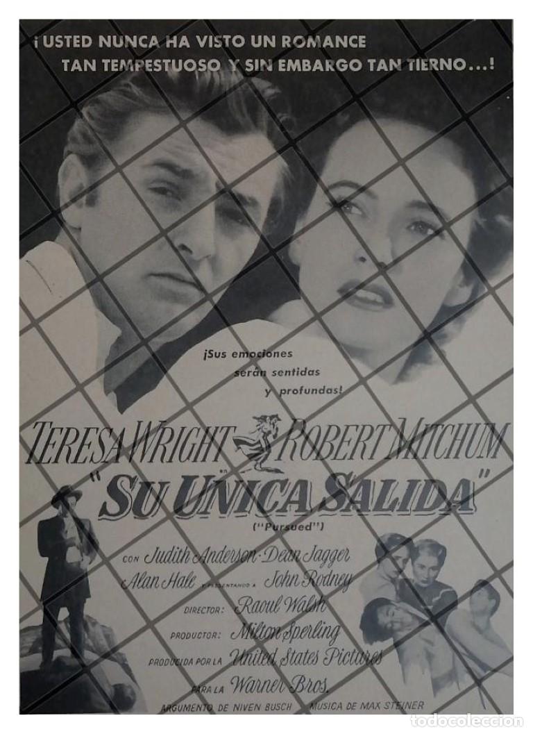 Collectionnisme d'affiches: MINI AFICHE RETRO PELICULA. SU UNICA SALIDA 1947