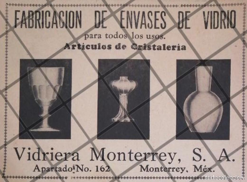 Collectionnisme d'affiches: AFICHE ANTIGUO VIDRIERA MONTERREY 1929