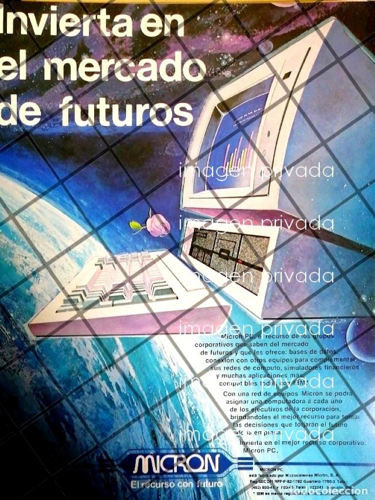 Collectionnisme d'affiches: CARTEL PUBLICITARIO RETRO COMPUADORAS MICRON S.A 1985