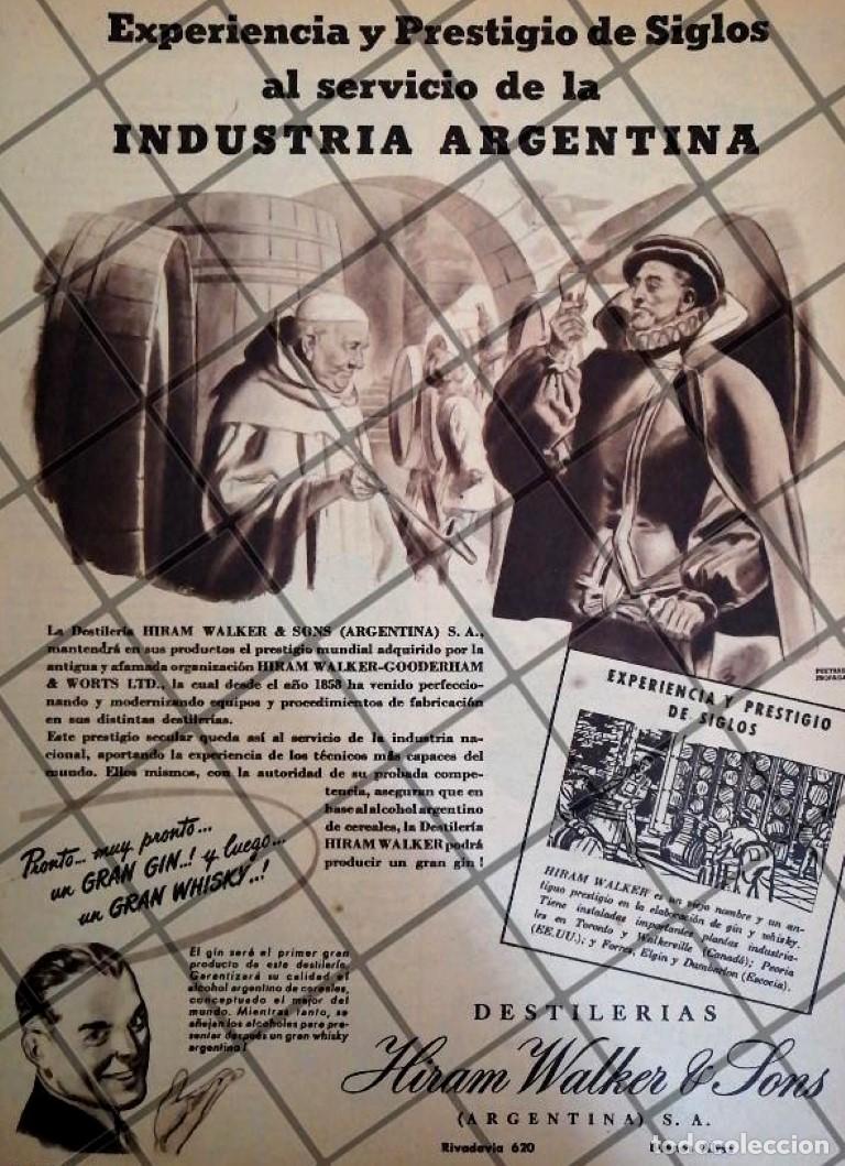 Collectionnisme d'affiches: DESTILERIAS HIRAM WALKER Y SONS 1946 ARGENTINA
