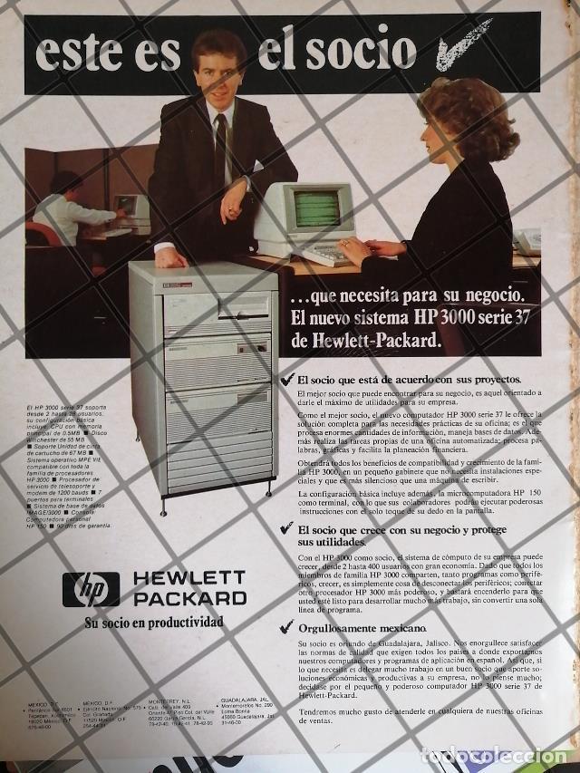Collectionnisme d'affiches: CARTEL PUBLICITARIO RETRO HEWLET PACCKARD HP3000 1985