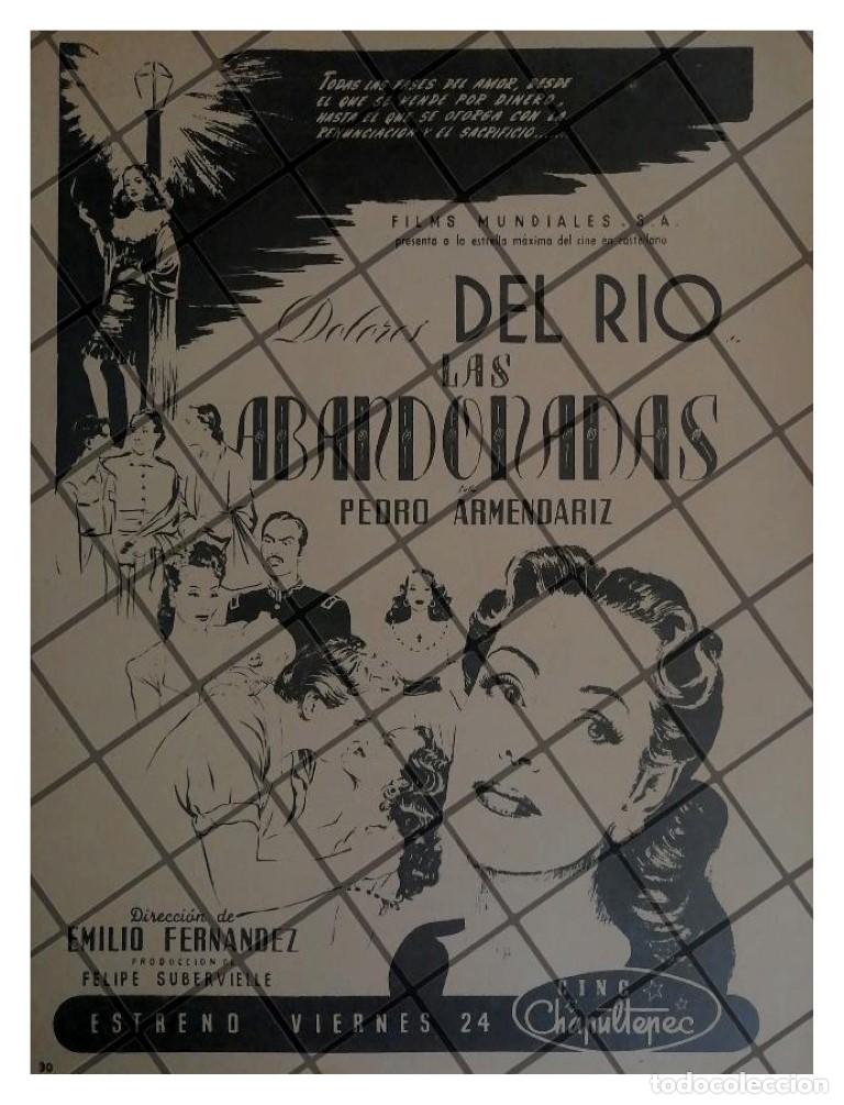 Collectionnisme d'affiches: AFICHE RETRO PELICULA LAS ABANDONADAS, DOLORES DEL RIO 1944
