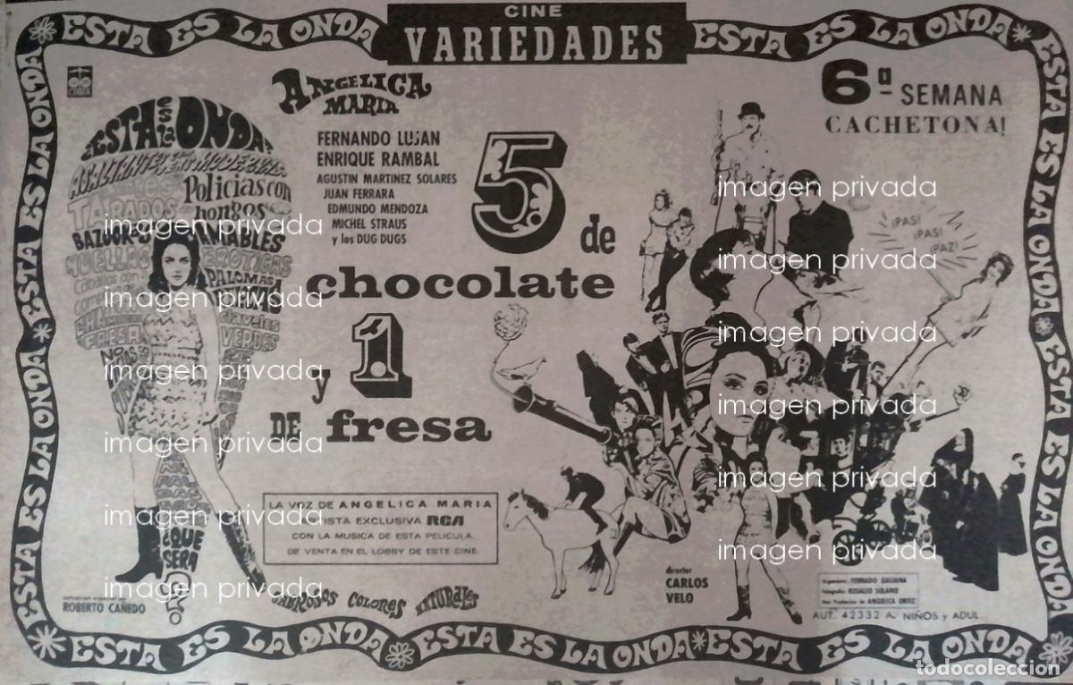 Collectionnisme d'affiches: PUBLICIDAD RETRO PELICULA 5 DE CHOCOLATE Y 1 DE FRESA 1969