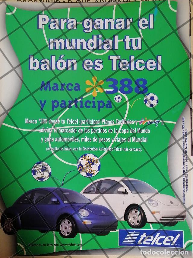 Collectionnisme d'affiches: AFICHE ANTIGUO TELCEL Y COPA MUNDIAL 1998
