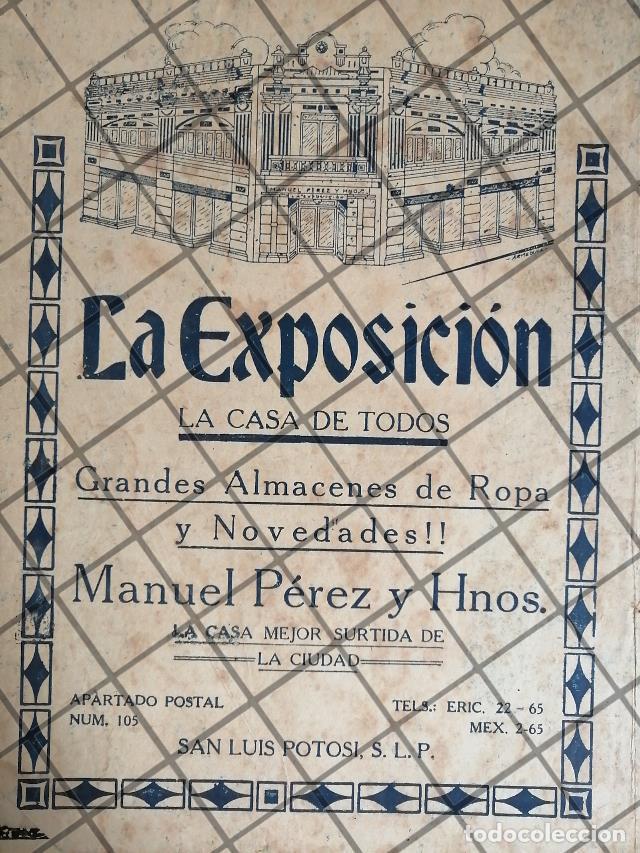 Collectionnisme d'affiches: PUBLICIDAD ANTIGUA TIENDA LA EXPOSICION 1933 S. LUIS POTOSI