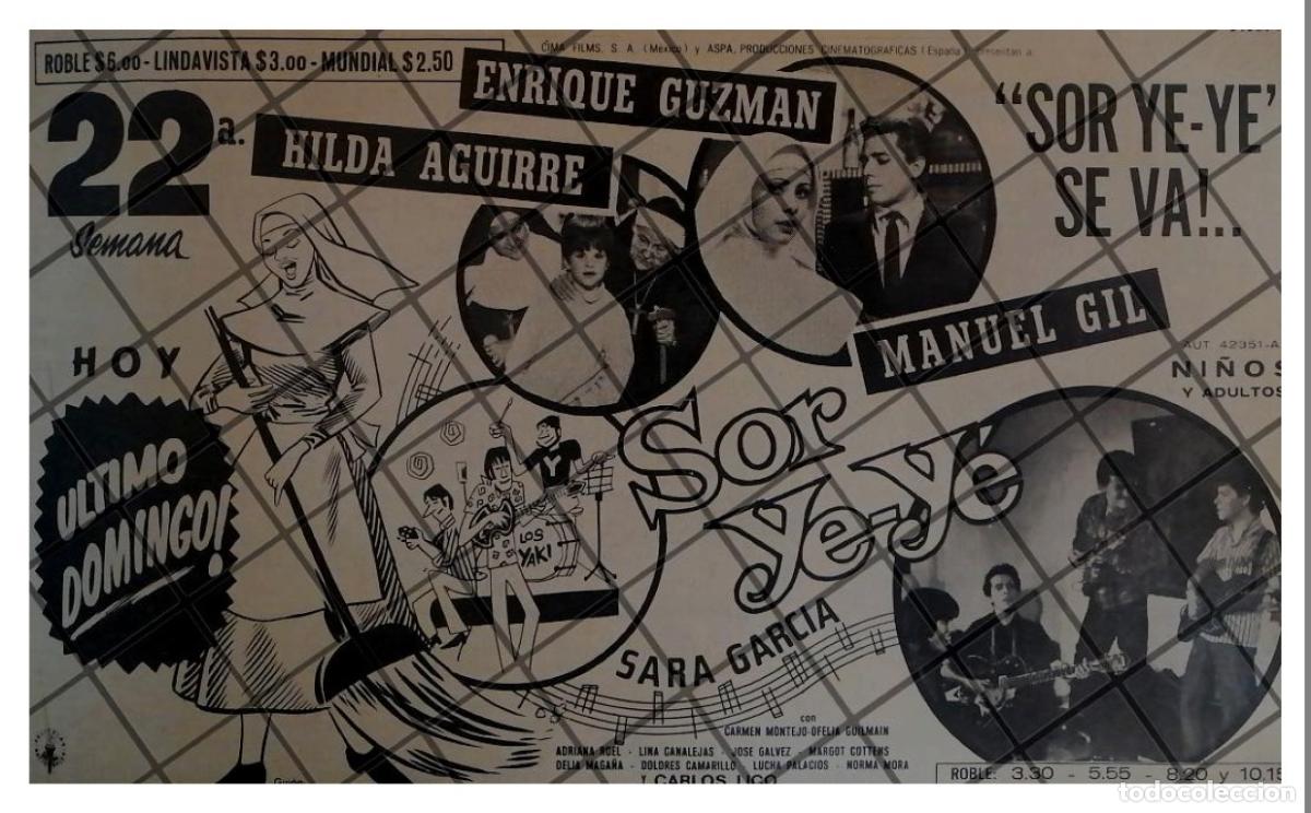 Collectionnisme d'affiches: PUBLICIDAD RETRO PELICULA SOR YE YE, 1969