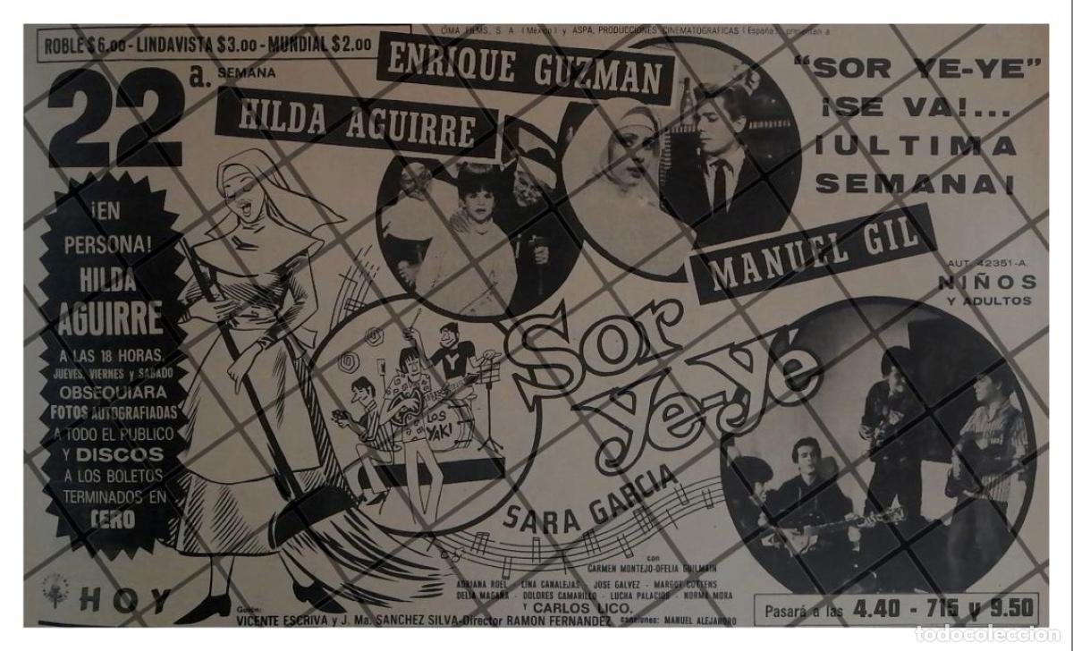 Collectionnisme d'affiches: PUBLICIDAD RETRO PELICULA SOR YE YE, 1969 /2