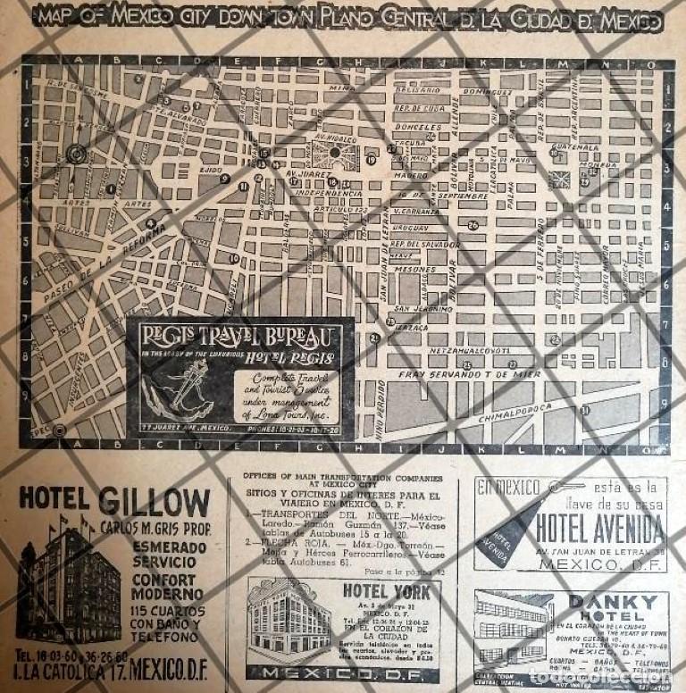 Collectionnisme d'affiches: AFICHE ANTIGUO PLANO TURISTICO HOTEL REGIS Y MAS 1950s