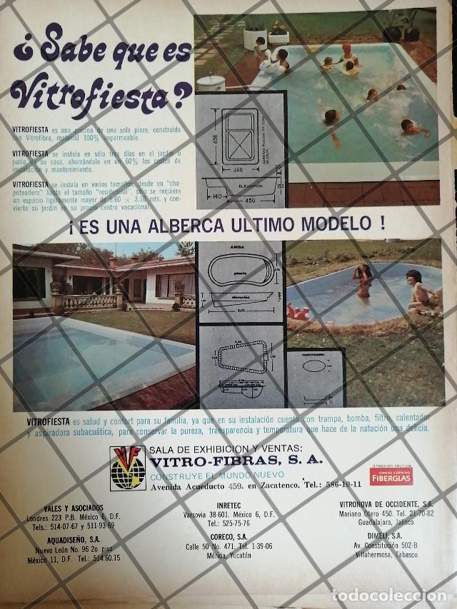 Collectionnisme d'affiches: CARTEL PUBLICITARIO RETRO, ALBERCAS. VITRO FIBRAS S.A. 1970s