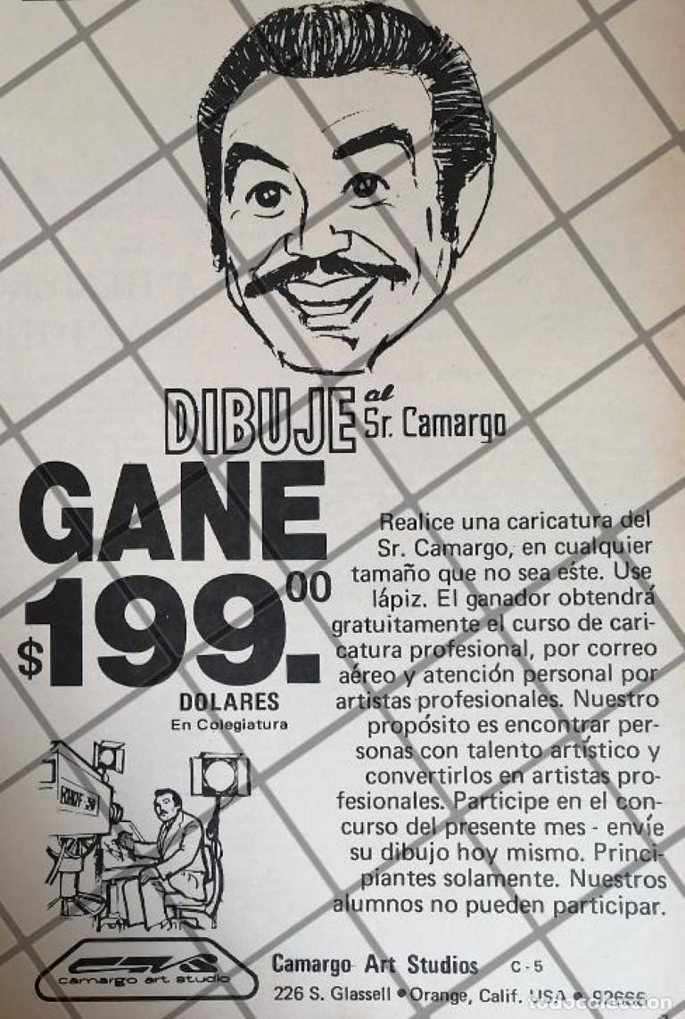 Collectionnisme d'affiches: PUBLICIDAD RETRO CAMARGO ART STUDIOS 1974