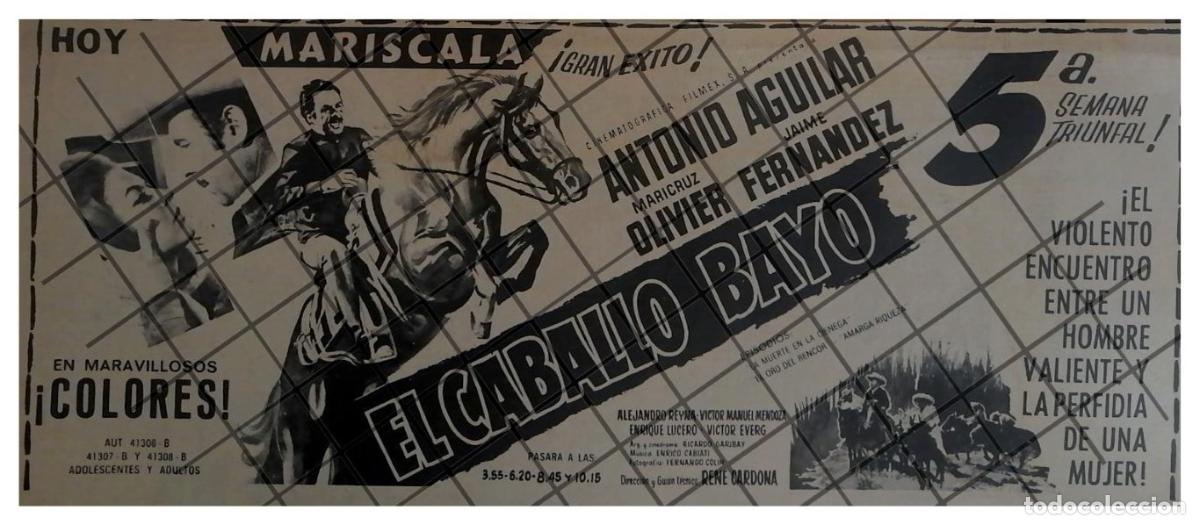 Collectionnisme d'affiches: PUBLICIDAD RETRO PELICULA. EL CABALLO BAYO 1969