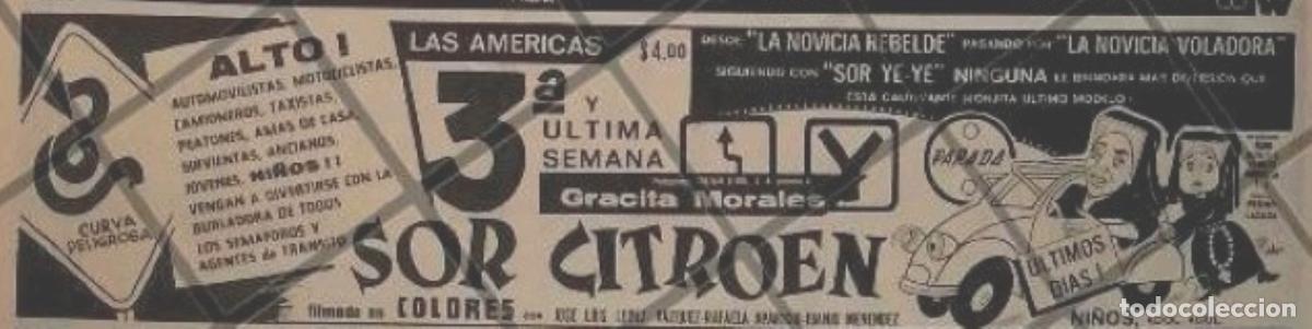Collectionnisme d'affiches: AFICHE DE CINE RETRO PELICULA. SOR CITROEN 1969 GRACITA MORALES