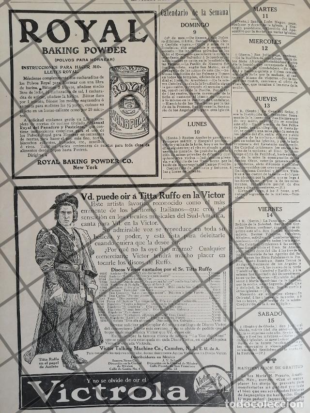 Collectionnisme d'affiches: CARTEL PUBLICITARIO RETRO VICTROLA Y TITTA RUFFO 1911 ROYAL