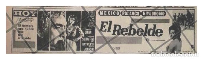 Collectionnisme d'affiches: AFICHE DE CINE RETRO PELICULA. EL REBELDE 1969 ANTHONY QUEEN