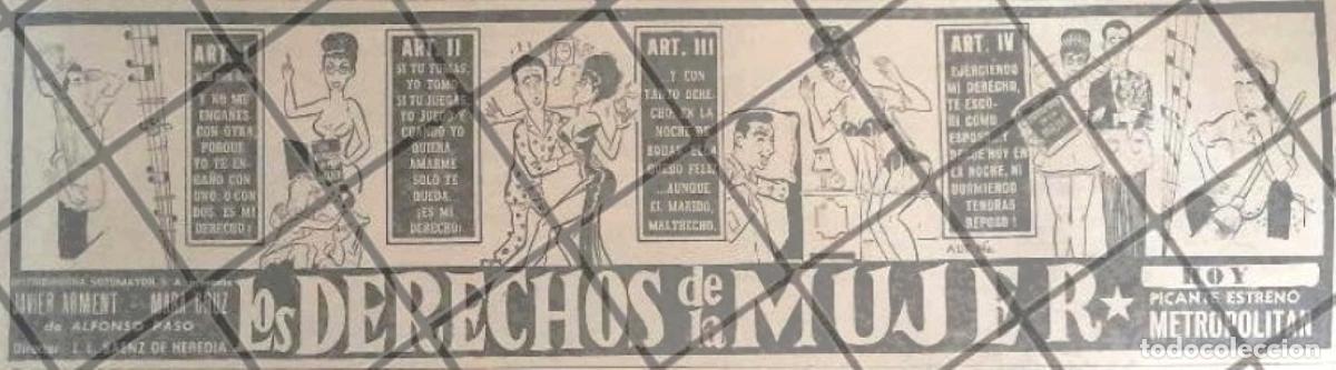 Collectionnisme d'affiches: AFICHE DE CINE RETRO PELICULA LOS DERECHOS DE LA MUJER 1964