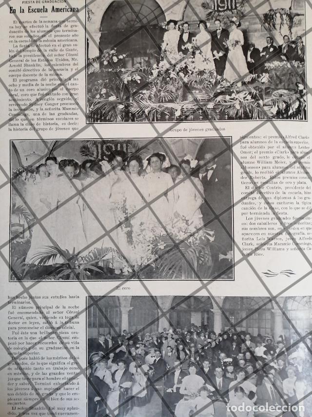 Sammeln von Plakaten: AFICHE ANTIGUO GRADUACION EN EL COLEGIO AMERICANO D.F 1911