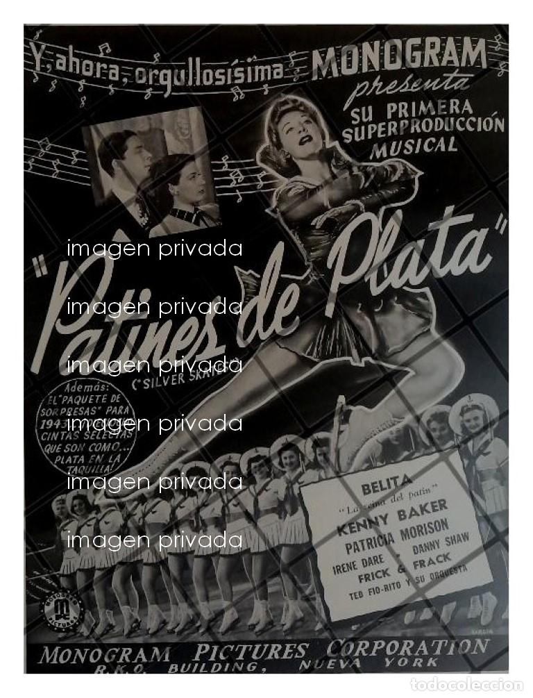 Sammeln von Plakaten: AFICHE RETRO PELICULA. PATINES DE PLATA. 1943 KENY BAKER
