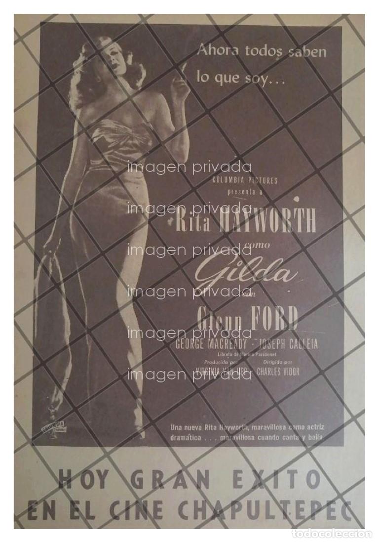 Poster collecting: AFICHE DE CINE ANTIGUO PELICULA. GILDA. RITA HAYWORTH 1946