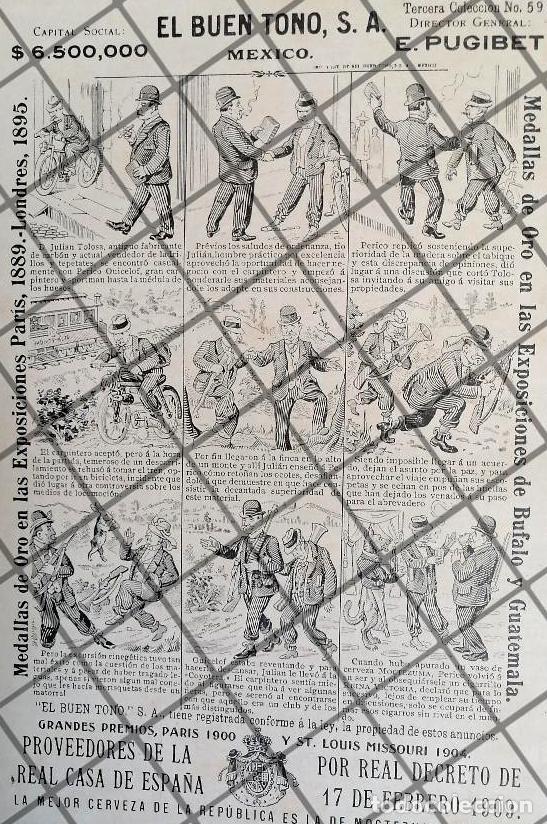 Poster collecting: TIRA COMICA ANTIGUA CIGARRERA EL BUEN TONO 1911 /36
