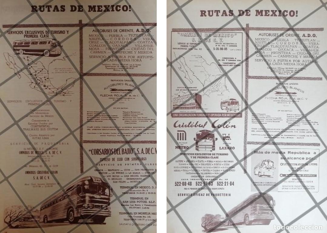 Poster collecting: 2 AFICHES RETRO. RUTAS CAMIONERAS DE MEXICO 1960s /3