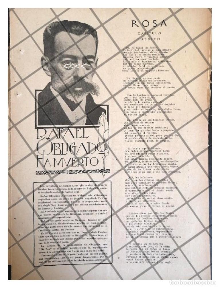 Collectionnisme d'affiches: AFICHE ANTIGUO. MUERE RAFAEL OBLIGADO 1920