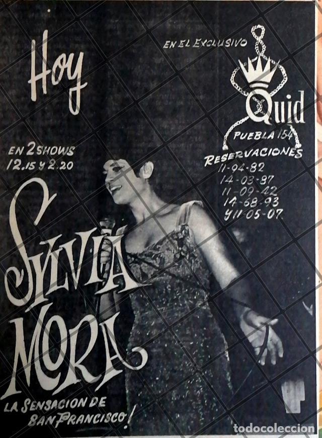 Sammeln von Plakaten: AFICHE ANTIGUO. CANTANTE SYLVIA MORA, BAR QUID. PUEBLA 1969