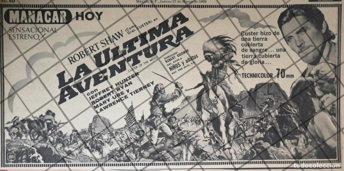 Sammeln von Plakaten: AFICHE PUBLICITARIO RETRO PELICULA. SU ULTIMA AVENTURA 1969
