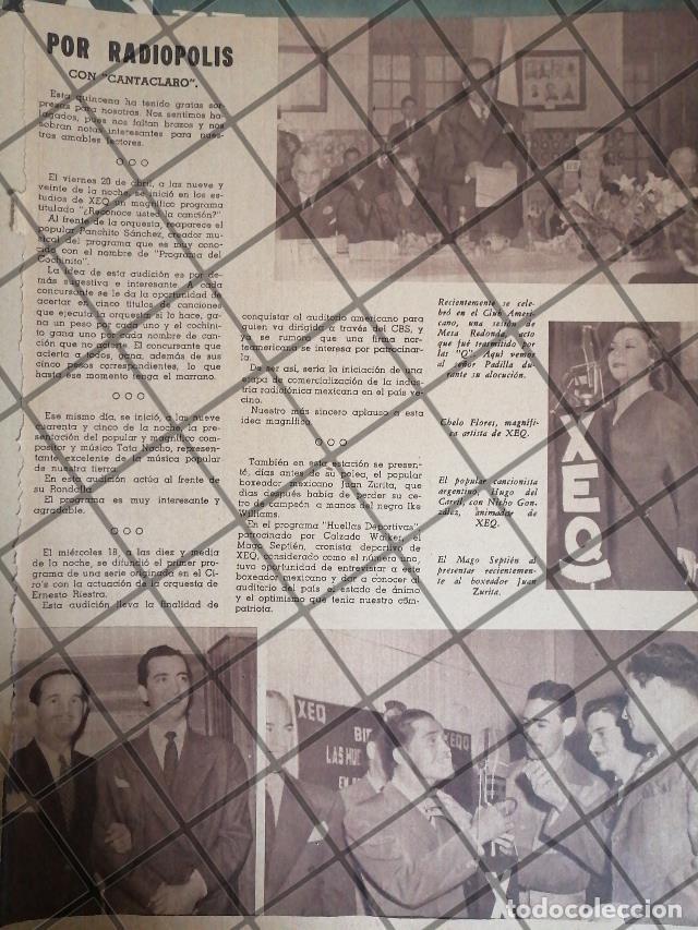 Sammeln von Plakaten: AFICHE ANTIGUO RADIO DIFUSORA XEQ RADIO 1945 CHELO FLORES