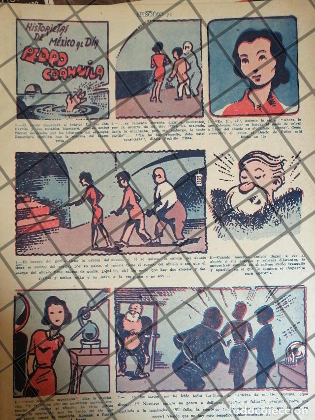 Collectionnisme d'affiches: TIRA COMICA ANTIGUA. PEDRO COAHUILA. 1944 POR EL GALLO /4