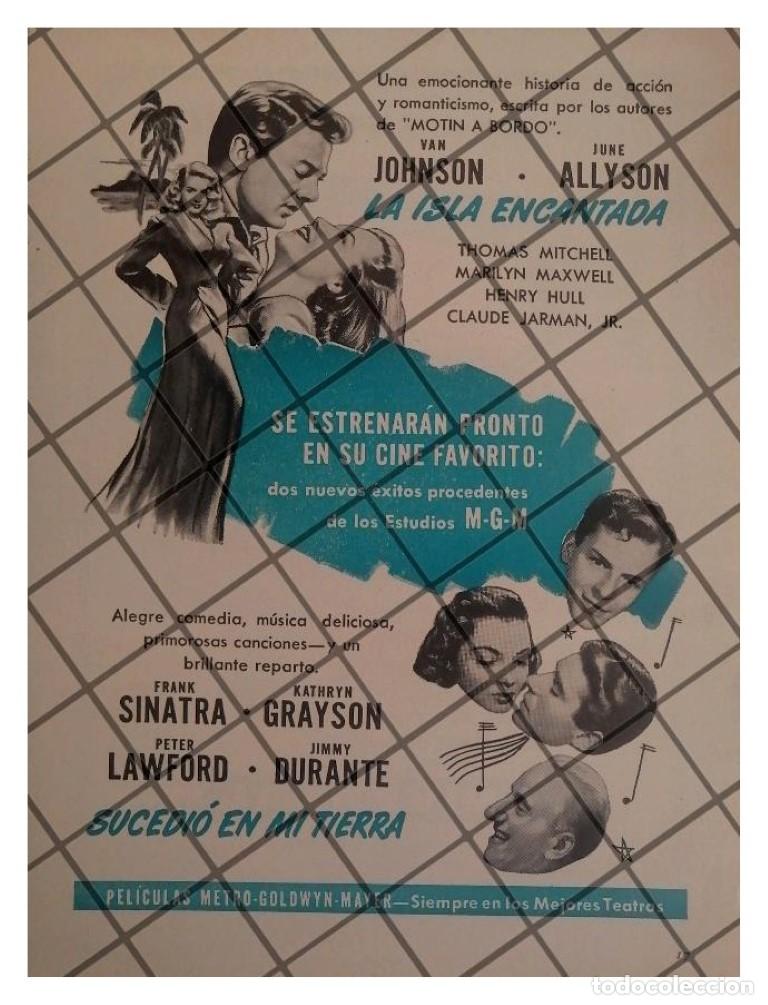 Colecionismo de cartazes: MINI AFICHE RETRO PELICULA. LA ISLA ENCANTADA 1947
