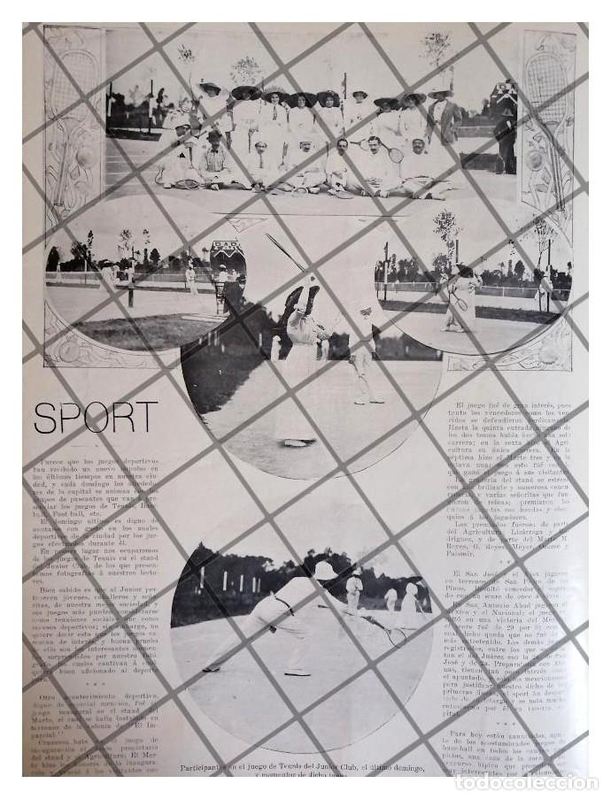 Colecionismo de cartazes: AFICHE ANTIGUO PARTIDO DE TENIS, CLUB JUNIOR 1911