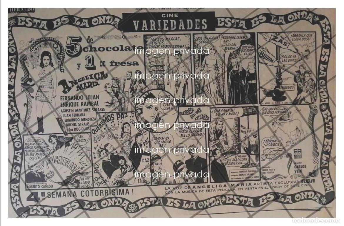 Colecionismo de cartazes: PUBLICIDAD RETRO PELICULA 5 DE CHOCOLATE Y 1 DE FRESA 69