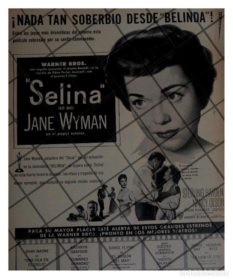 Coleccionismo de carteles: PUBLICIDAD RETRO PELICULA, SELINA 1953. JANE WYMAN