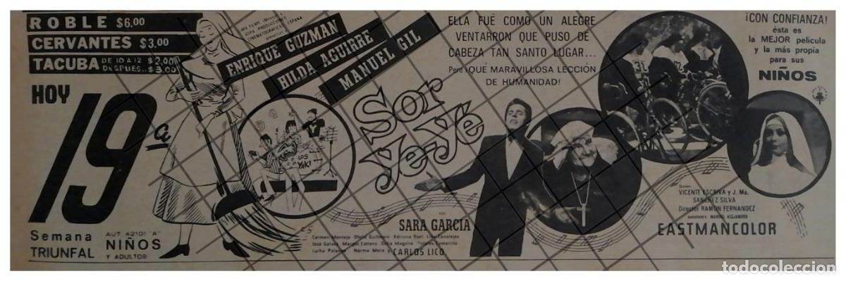 Coleccionismo de carteles: PUBLICIDAD RETRO PELICULA SOR YE YE, 1969 /3