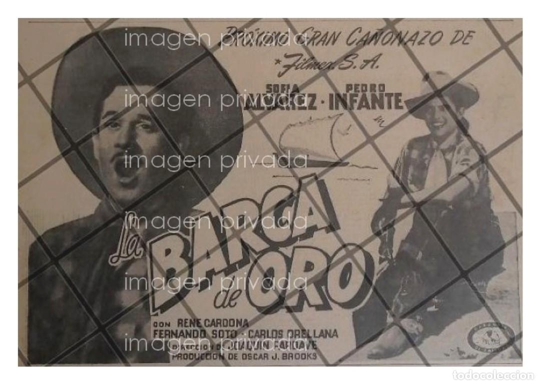 Poster collecting: PUBLICIDAD RETRO PELICULA LA BARCA DE ORO 1947 PEDRO INFANTE